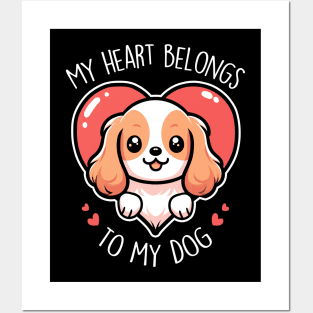 Valentine's Day Cavalier King Charles Spaniel Dog Posters and Art